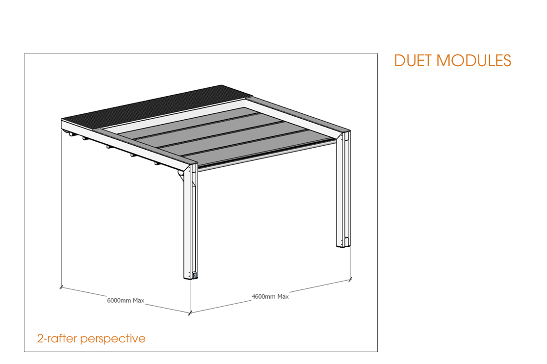 Single Duet module with two rafters