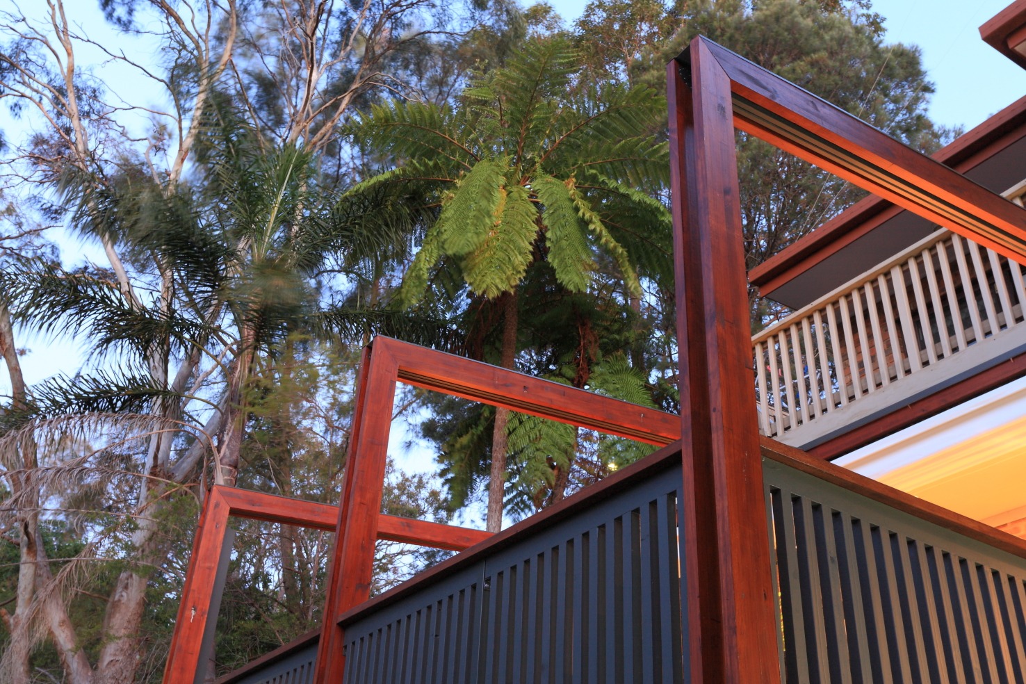 Custom paired timber frames for a Duet retractable roof